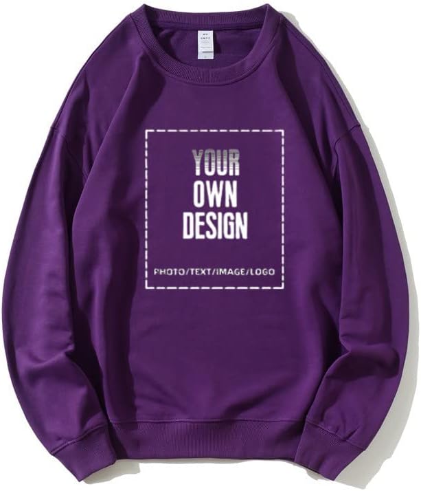 Personalized Custom Sweatshirt, Design Your Own Long Sleeve Shirt, Add Photo Image Text on Front Back