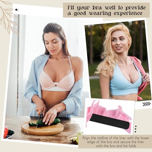 Image of Toulite 6 Pcs Cotton Bra Liners Boob Sweat Pads 3 Layer Rectangle Under Bra Pads Sweat Liners for Women Sweating Supplies