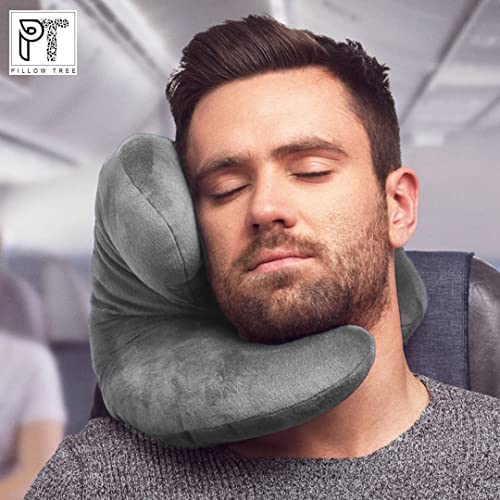 PILLOW-TREE-Portable-J-Shape-Travel-Neck-Pillow-Velvet-Fabric-Multipurpose-Neck-support-for-Men-and-Women-while-sleeping-reading-Travelling-3-Way-Support-Multiple-Colours-Available