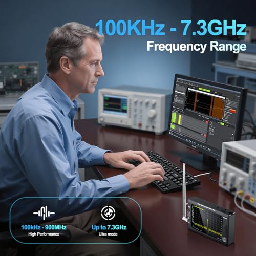 Image of AURSINC Tinysa Ultra+ ZS407 7.3GHz Spectrum Analyzer, HW V0.5.4 100kHz-7.3GHz 4 Inch Tinysa Handheld Frequency Analyzer, 2-in-1 RF Signal Generator 100kHz to 900MHz MF /HF /VHF UHF, with 32GB Card