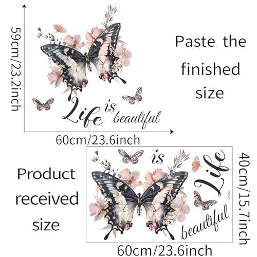 Vinilo Decorativo Negro en Forma de Mariposa miniatura 4