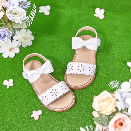 Image of PHIRAMIN Toddler Flower Girl Sandals - Girl Dress Shoes Toddler Little Kid Wedding Party