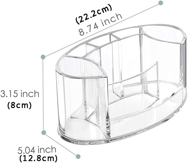 Pencil Organizer Pencil Holder Pen Holder 3 Compartments Transparent Stationery Organizer Makeup Storage Box for Desk Accessories Pencil Holder (Color : A) (A) image 2