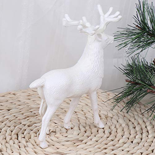 Amosfun Christmas Reindeer Figurine Plastic Deer Ornament Miniature Toy Xmas Desktop Table Centerpiece For Xmas 14Cm 4Pcs #TOP6