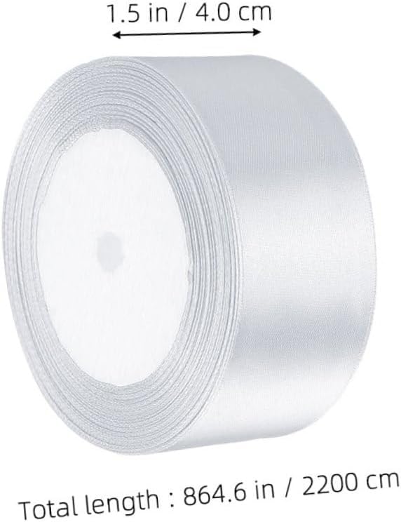 CALLARON 5pcs White Polyester Satin Ribbon for Wrapping, DIY Crafts, Floral Arrangements, Wedding Decorations, Present Box Embellishments