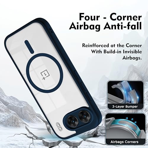 Image of V-TAN Back Cover for OnePlus Nord 4 5G | TPU | Transparent Crystal Clear Magnetic Case Compatible with OnePlus Nord 4 | Camera Protective Shockproof Mobile Cover Design (Blue)