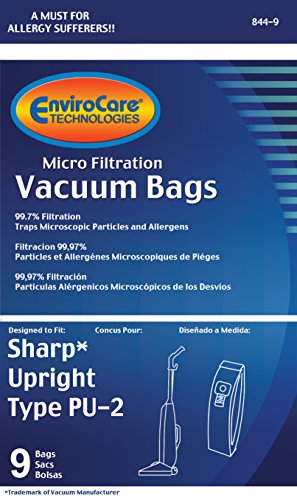 Sacs d'aspirateur Sharp Style Pu-2 de type vertical avec microfiltration