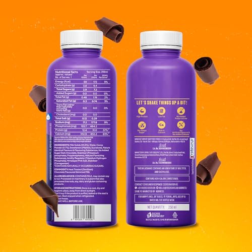 Image of Yogabar 31g Protein Shake - Double Chocolate, No Added Sugar, Low Fat, High Calcium, Ready-to-Drink, 250ml Bottle, Pack of 12
