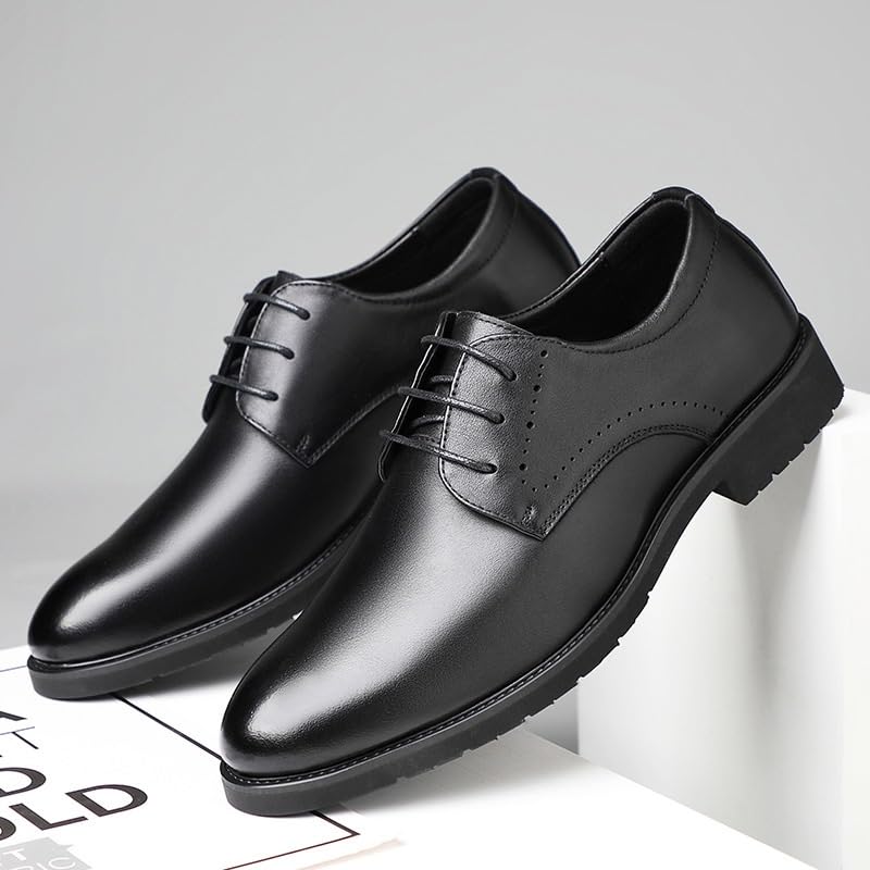 Mens Comfortable Oxford Dress Shoes Lace Up Luxury Leather Formal Business Slip Resistant Shoes2