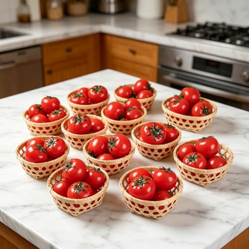 Accesorios de tomate cherry falsos de simulación para casa y negocio 7