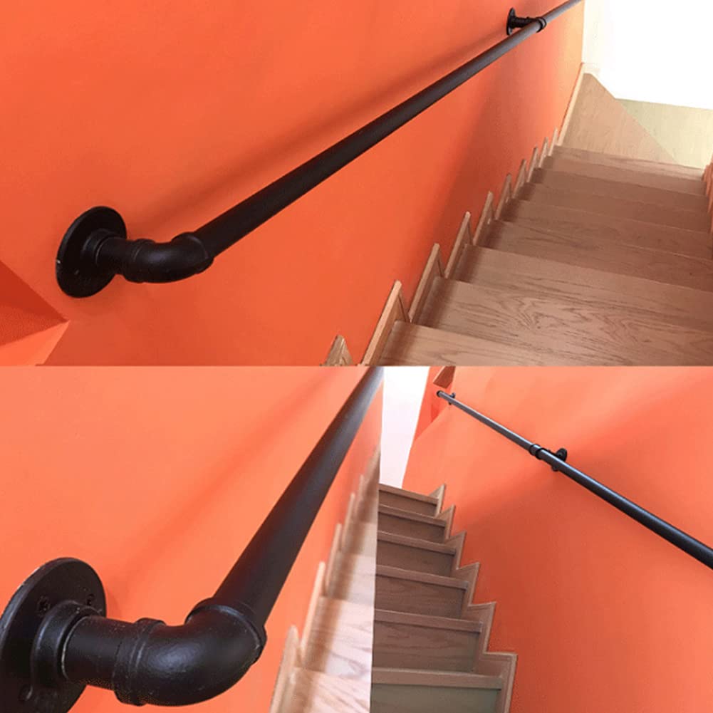 Cartel de seguridad de metal negro para escaleras, 120 cm, resistente a la corrosión, para interiores y exteriores, hierro forjado para escaleras, bares, escaleras.