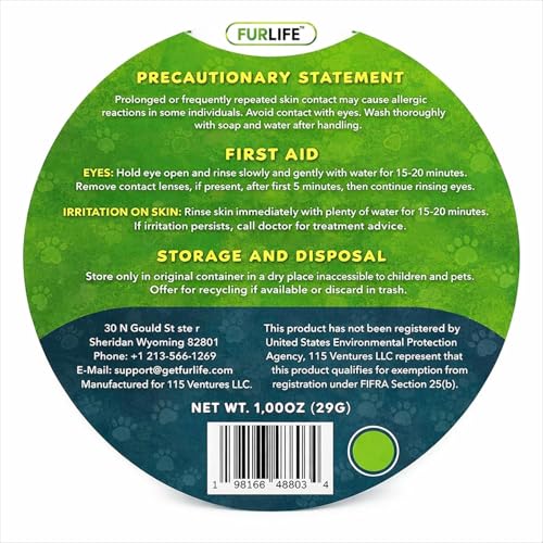 Image of FurLife Green Pet Tag - Calming & Flea and Tick Prevention Pendant for Dogs & Cats | Waterproof Collar Tag | Safe for All Breeds
