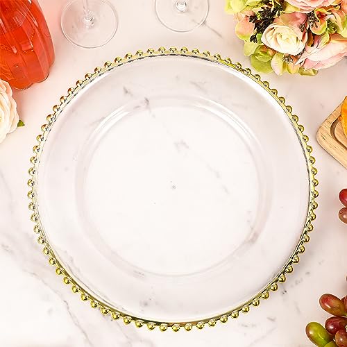 100-Pcs-Clear-Round-Charger-Plates-13-Inch-Plastic-Dinner-Charger-Plates-Decorative-Charger-Service-Plates-with-Beaded-Rim-for-Wedding-Birthday-Party-Events-Dinner-Table-Decoration-Gold