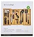 KitchenEdge Adjustable Kitchen Drawer Organizer for Utensils and Junk, Food-Safe Contract Grade with 100% Sustainable Wood, Expandable from 16 to 28 Inches Wide - Natural Bamboo