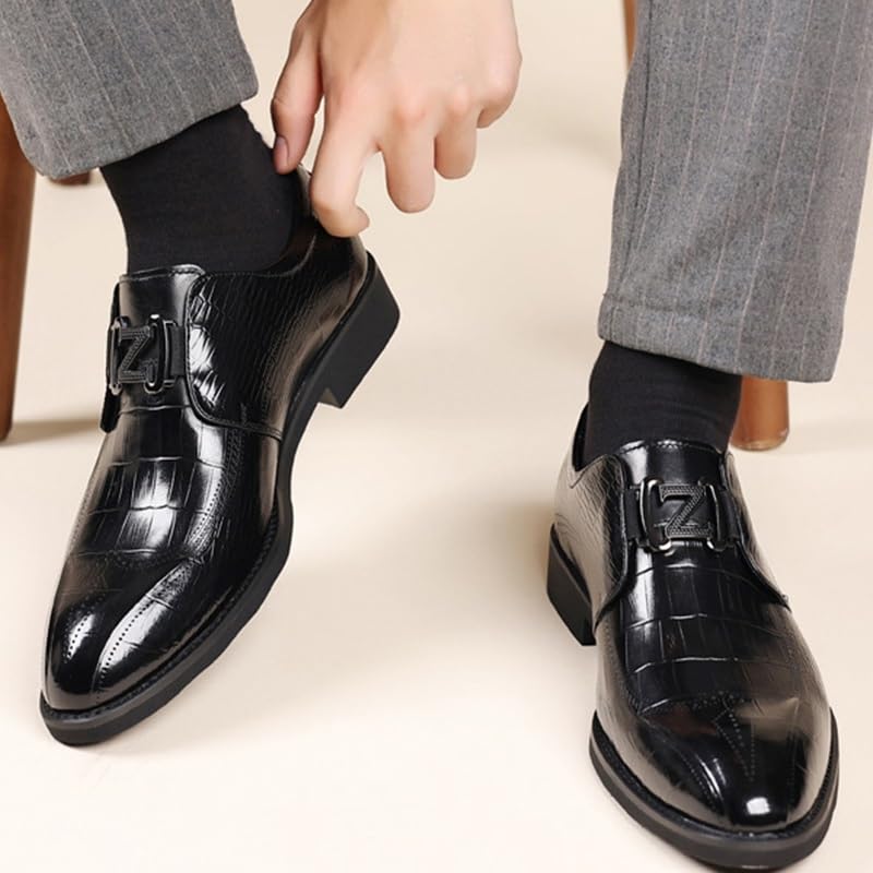 Men's Dress Shoes Slip-On Business Casual Wedding Derby Shoes Pointed Toe Tuxedo Dress Shoes for Men2