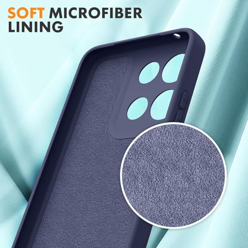 Image of DIZORO Microfiber Candy Case for Motorola G57 Power 5G Smooth Touch Cushion Liquid Soft Silicone Gel Rubber Phone Cases Non-Slip Full Body Protective Shockproof Back Cover -Navy