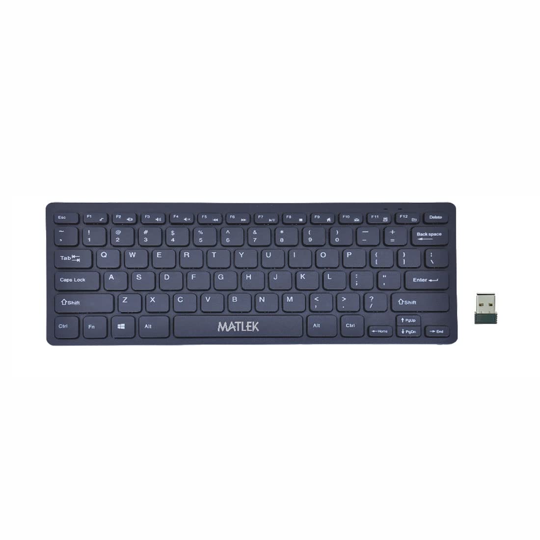 Matlek 2.4G Small Wireless Keyboard - Ergonomic and Comfortable Keyboard for - Desktop, Laptop, Tabs, Mobile Phones, Smart TVs. Ultra Slim, Portable and Compact