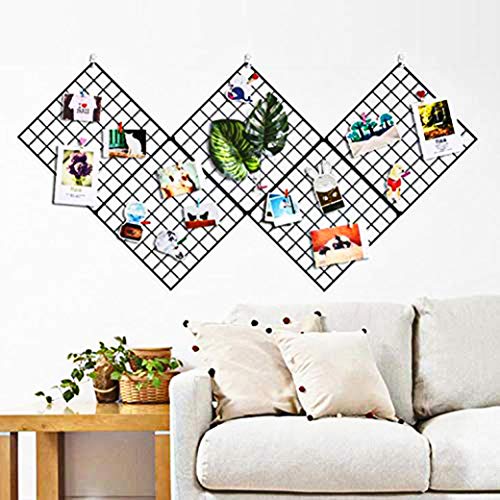 Image of MILAD SAIFIX Grid Photo Wall, Photo Wall Creative Decoration, Photo Frame, Shooting Props Family, Office, Etc. (30 L x 30 W in CM's, Black, Set of 2 Pcs)