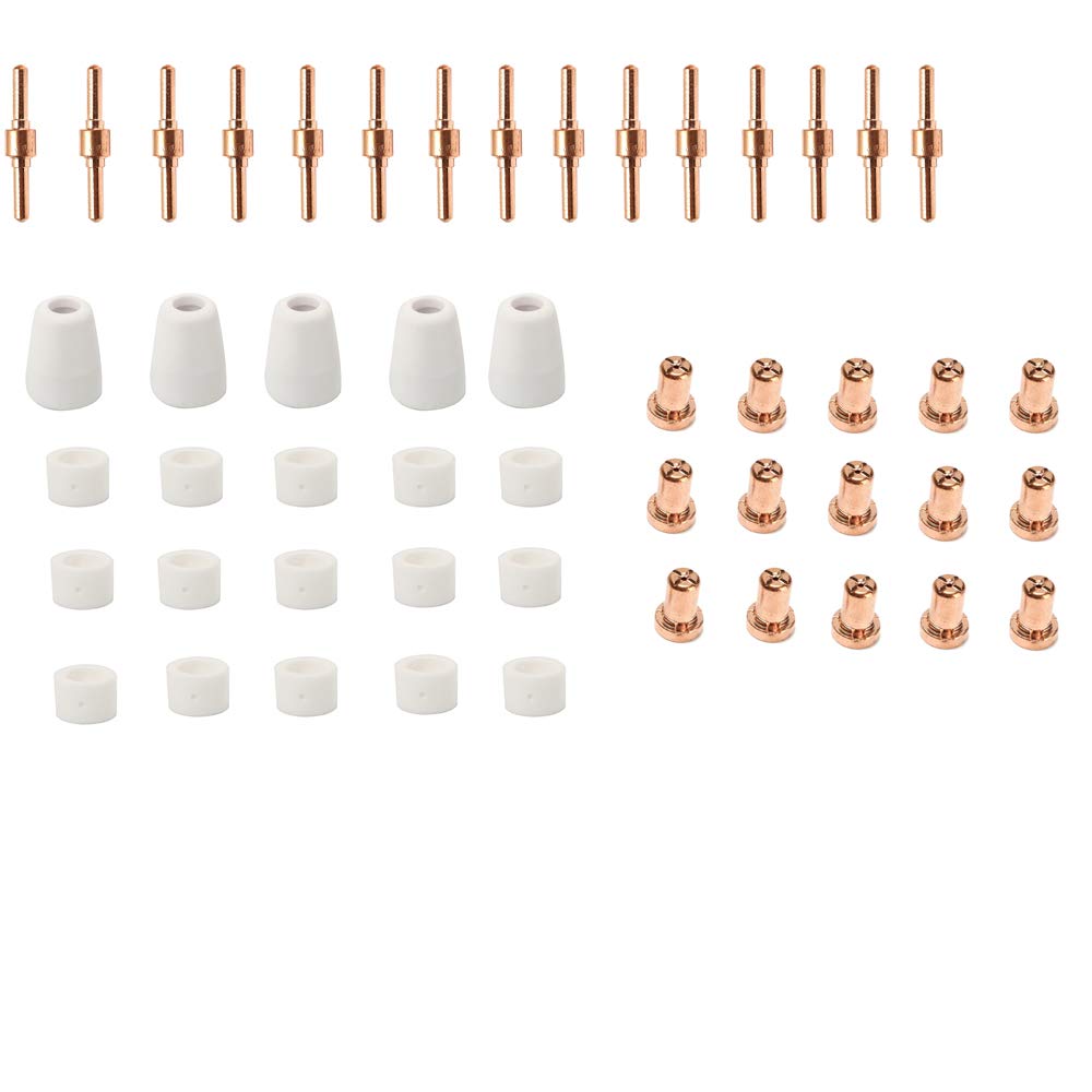 50 Pcs Plasma Cutting Consumables (Extended) Fit Cut40 50 with Plasma Cutter Torch PT31 LG40