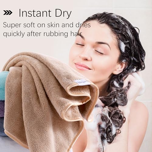 Cosy Family 6 Pack Ultra Soft Microfiber Absorbent Hand Towel, Silk Hemming Towels for Bathroom - Quick Drying - Perfect for Bath, Fitness, Gym, Shower, Hotel, and Spa - 16x28 Inch, Warm Color - Image 6