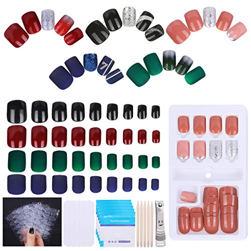 Falsche Nägel Set, 150 Stück Künstliche Fingernägel Selbstklebend Kunstnägel Falsche Nail Tips Fake Nail zum Aufkleben… – Bild 4