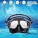 HERCHR Diving Mask, Dry Snorkel Set Panoramic Wide View Mask Anti-Fog Snorkeling Goggles Anti-Leak Breathing Tube Professional Snorkeling Gear for Swimming Diving Snorkeling Swimming(Black)