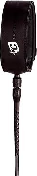 CREATURES OF LEISURE Creation Leash Cord Leash Cord for Knees 9ft 9ft SUPERLITE PRO 9KNEE Super Light Prony Power Cord for Surfing Longboard 7mm BLK-SIL Black Silver