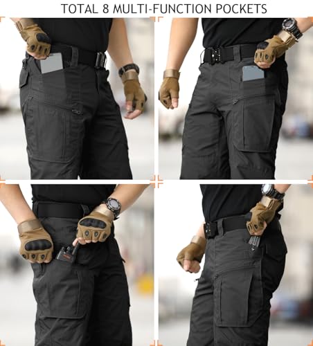 NAVEKULL Men's Hiking Tactical Pants Rip-Stop Military Combat Cargo Pants Lightweight Army Work Outdoor Trousers4