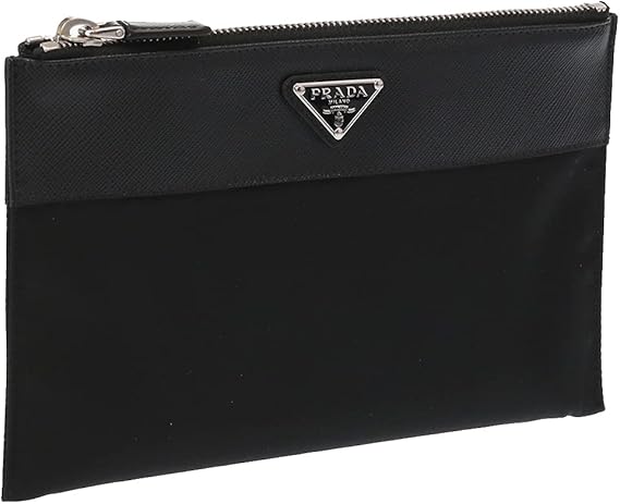 Amazon プラダ ポーチ クラッチ メンズ Prada 2mb032 2dmh F0002 Tessuto Saffiano ブラック 並行輸入品 クラッチ セカンドバッグ