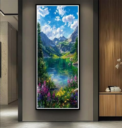 Diamond Painting Adulte Grand Format 5D kit complet broderie diamant paysage lac et montagnes
