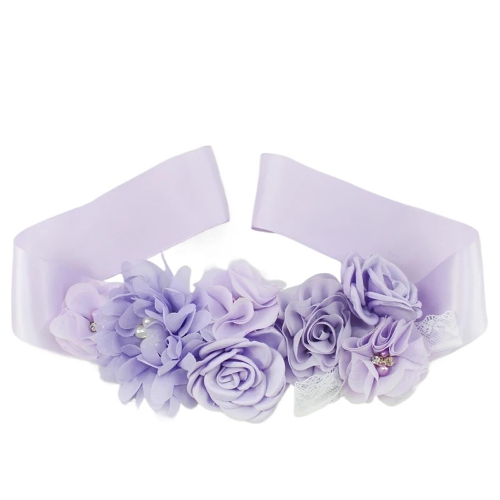 Ndsjaie Unisex Color 10 Bridal Belt Chiffon Flower Waistband Handmade Beaded Floral Belt Wedding Dress Sash(Color 10)