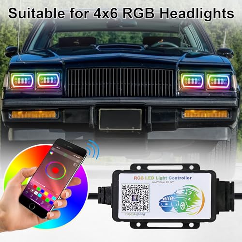 Caja de Control RGB Bluetooth para Faros LED 4x6 miniatura 6