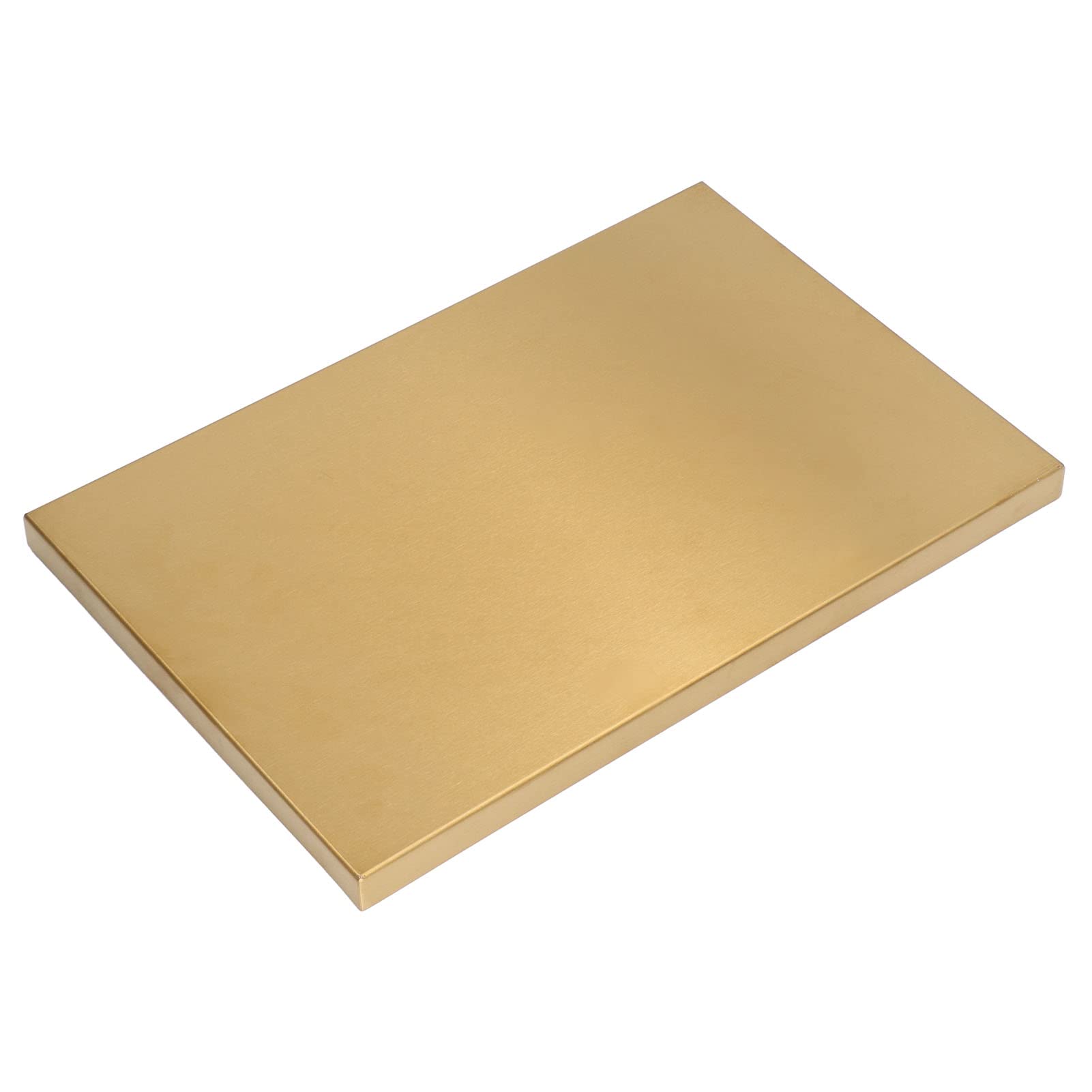 BuyWeek Bandeja Decorativa Bandeja Baño, 30,2 x 20,2 x 1,5 cm Rectangular de Acero Inoxidable para Joyería Maquillaje Perfume (Dorado)