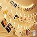 Adurei 5m/16.4ft 50 LED Photo Clips Luces Cadena con Control Remoto Batería Cargada 8 Modos Iluminación para Colgar Fotos para Fiesta Interior/Exterior(Blanco cálido) …