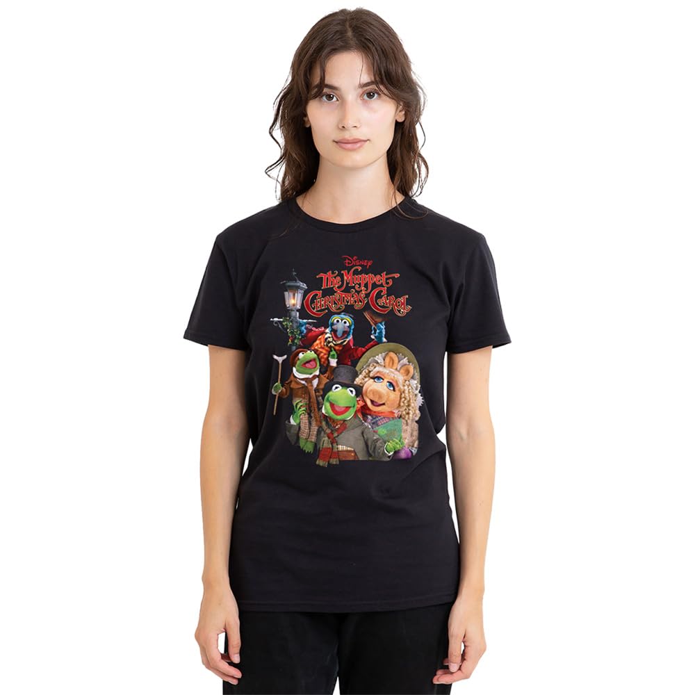 Disney Women's The Muppet Christmas Carol Poster T-Shirt, Black | Size: Large