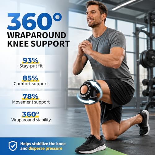 Image of CAMBIVO Knee Brace with Stabilizers, Gel Pad & Open Patella for Men & Women