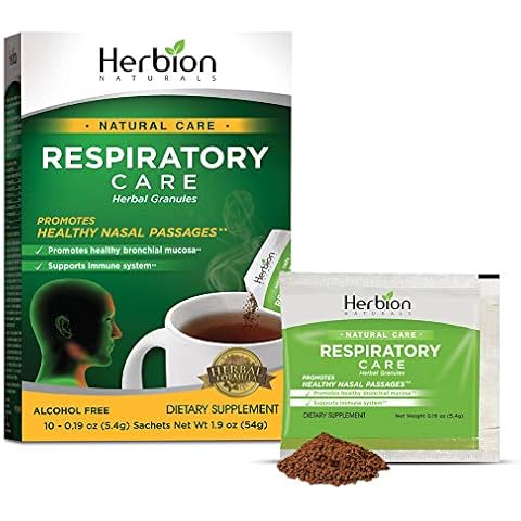 Herbion Naturals Respiratory Care Herbal Granules - 10 Ct for The Whole Family - Promotes Healthy Nasal Passages & Respiratory Function - Relieves Cold and Flu Symptoms - Supports Immune System Cover