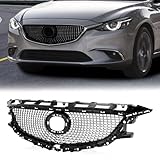 PIT66 Front Bumper Upper Mesh Hood Grille Grill Compatible with 2014-2016 Mazda 6 Atenza 2014 2015 2016