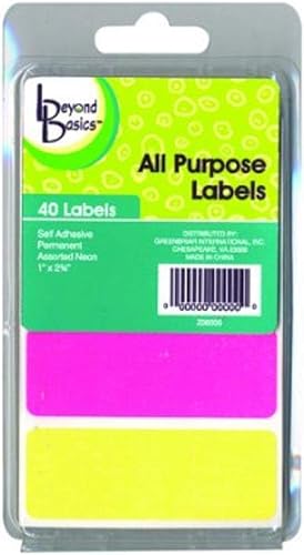 ADVANTUS Z06009 Lot de 40 étiquettes autocollantes tout usage, 2,5 x 7,5 cm, cou