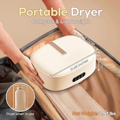 Image of Portable Electric Clothes Dryer for Home, Apartment, RV & Travel | Foldable Mini Wardrobe Dryer | Fast Drying, Low Noise & Energy Efficient for Baby & Light Clothes (D-1)