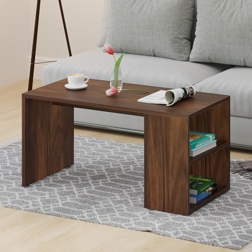 Image of BLUEWUD Tayvue Engineered Wood Coffee Center Sofa Tea /Teapoy Console Table for Sofa Set Living Room Home Hall (Brown Maple)