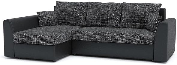 Paul Corner Sofa with Sleep Function Best Corner Sofa with Storage Box (Lawa 17 + Soft 11) Length 240 cm Width 140 cm Height 85 cm