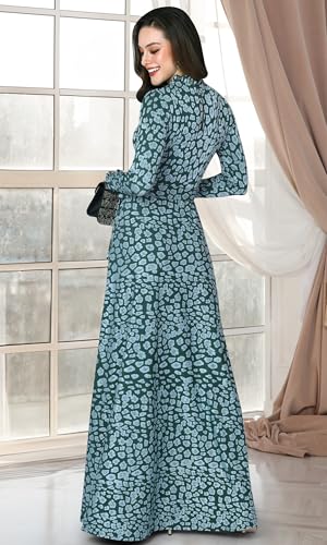 Image of KOH KOH Womens Long Sleeve Elegant Pockets Fall Winter Evening Maxi Dress