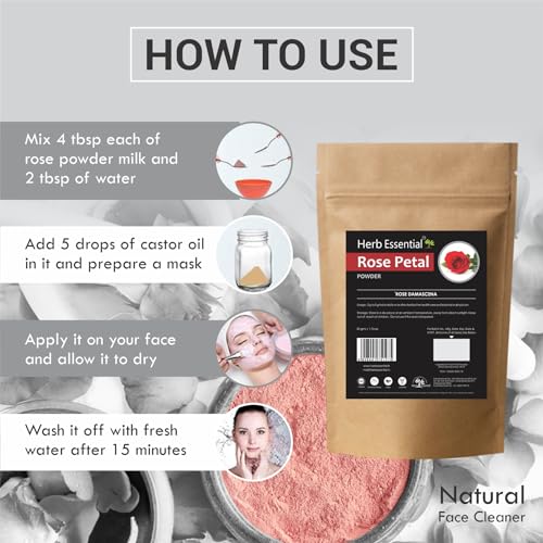 Image of Herb Essential Rose Petal Powder, 50 g (Pack of 2)