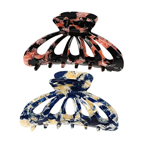 Beaupretty 2 Piezas Pinza para el cabello hair clips horquillas moño hair pin hair topper abrazaderas de garra de mujer rulos accesorio para el cabello niña pinzas de pelo de garra Acrílico
