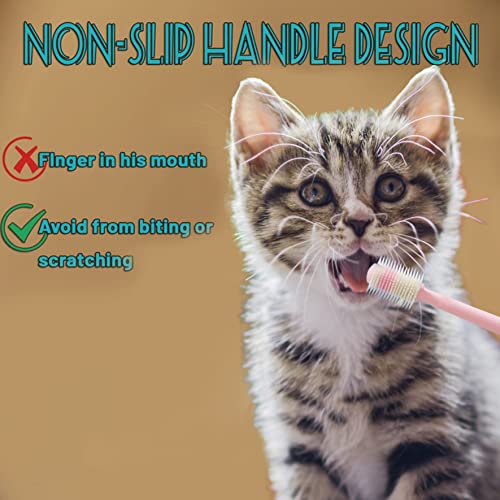 Ympeka 3Pack Small Dog Toothbrush Cat Tooth Brush Brushing Kit Pet Toothbrush Cat Dental Care,Deep Clean Acne Chin Treatment Suction Cup 360 Degree Silicone Pet Toothbrush, For Cats Dogs #TOP2