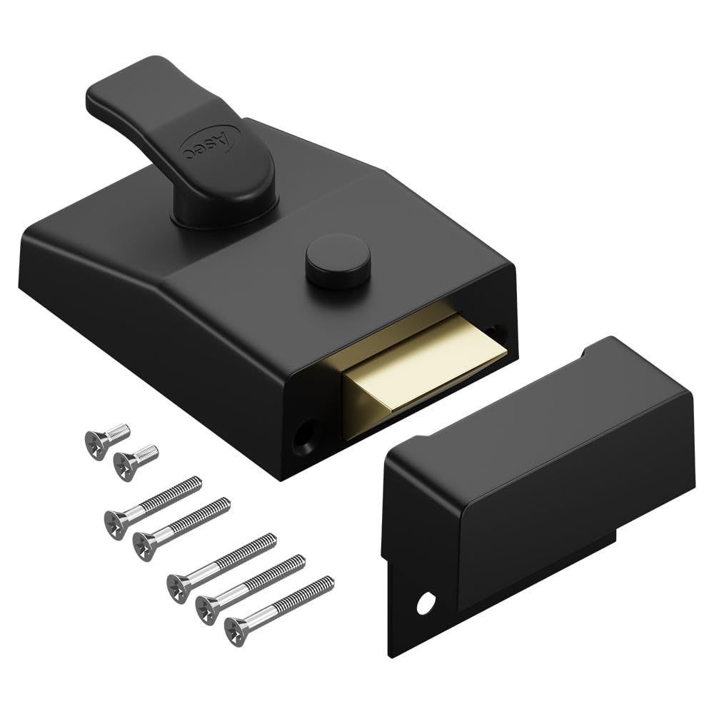 Asec Nightlatch Non-Dead 60mm Black Case