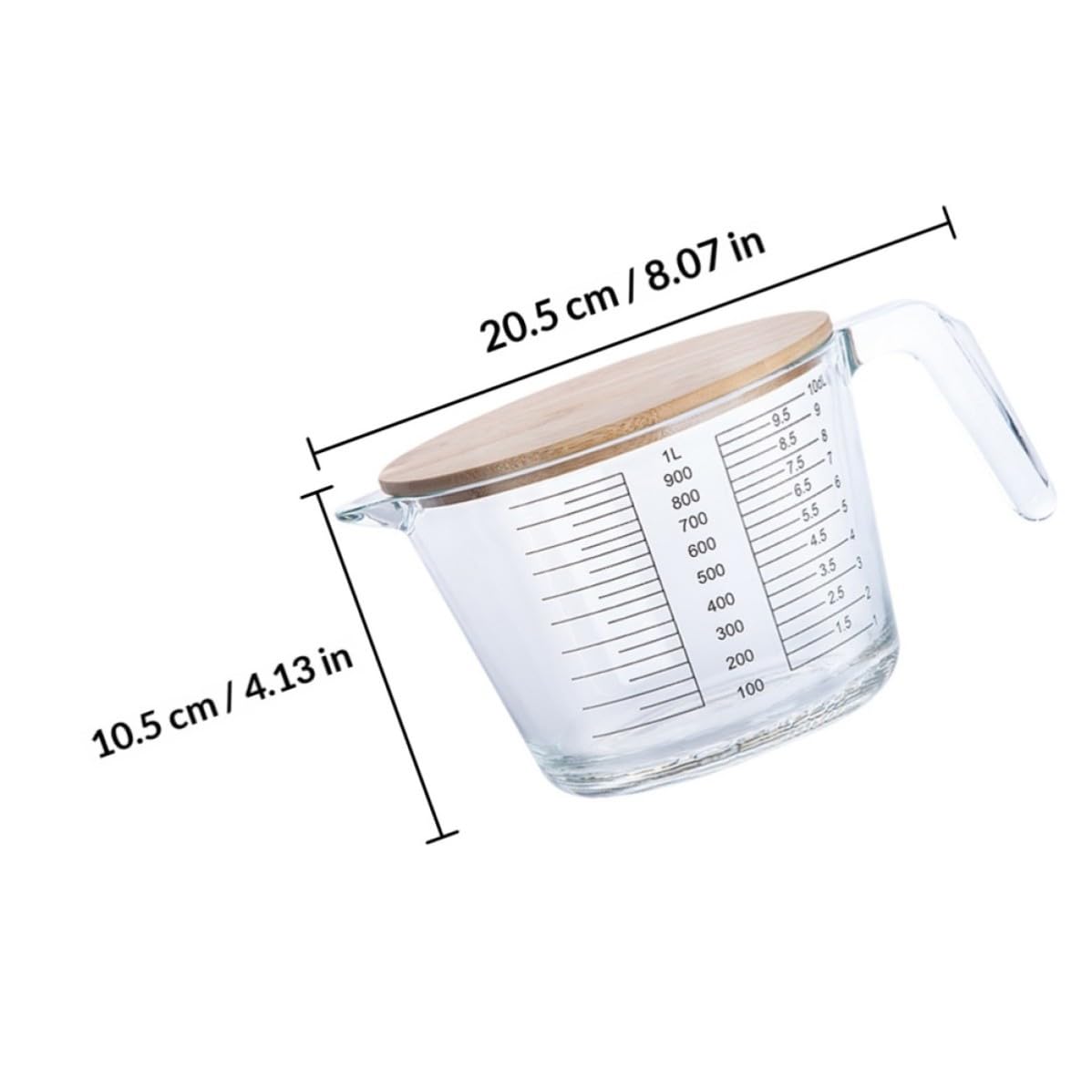 Taza Medidora de con Escala Graduada Resistente al Calor Fácil de Limpiar Adecuado para Medir y Jugo en Cocina Doméstica