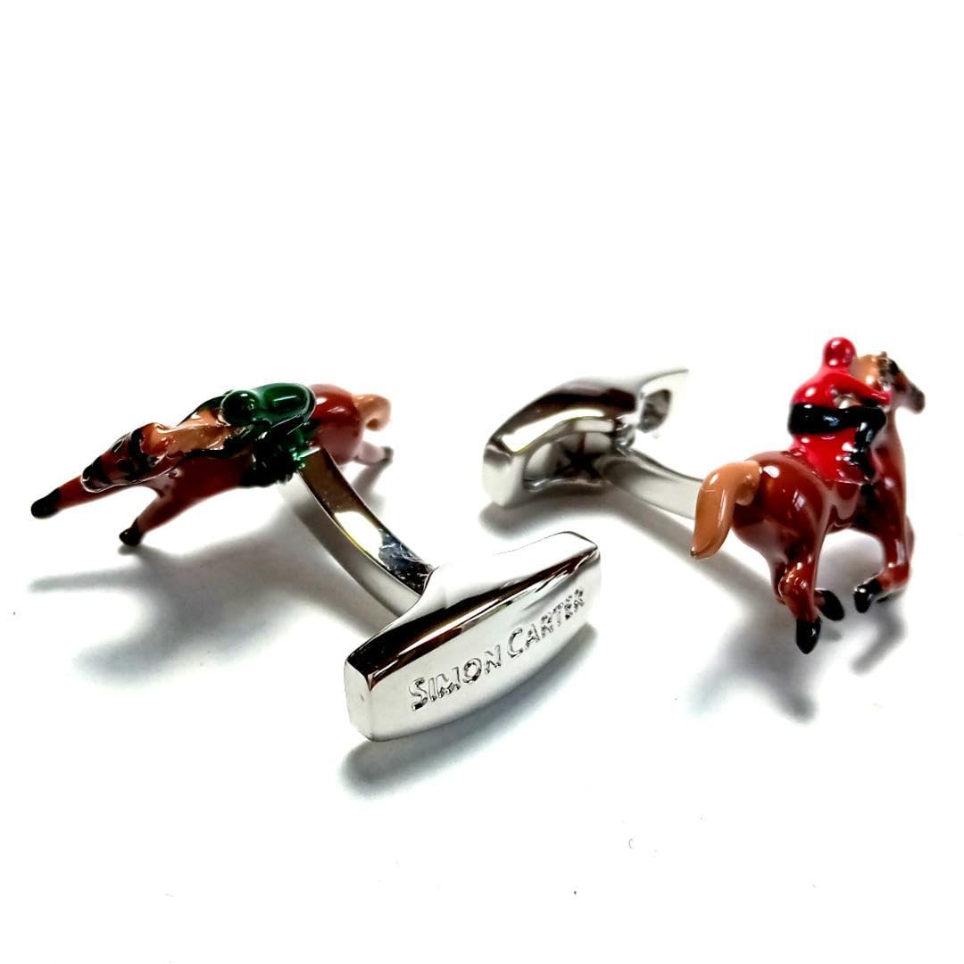 ◆サイモンカーター◆カフリンクス◇カフスボタン◇SHERGAR/シャーガー（競走馬）◇SMC-B37 scc24 サイモンカーター カフリンクス ブラウン シャーガー/競走馬/競馬