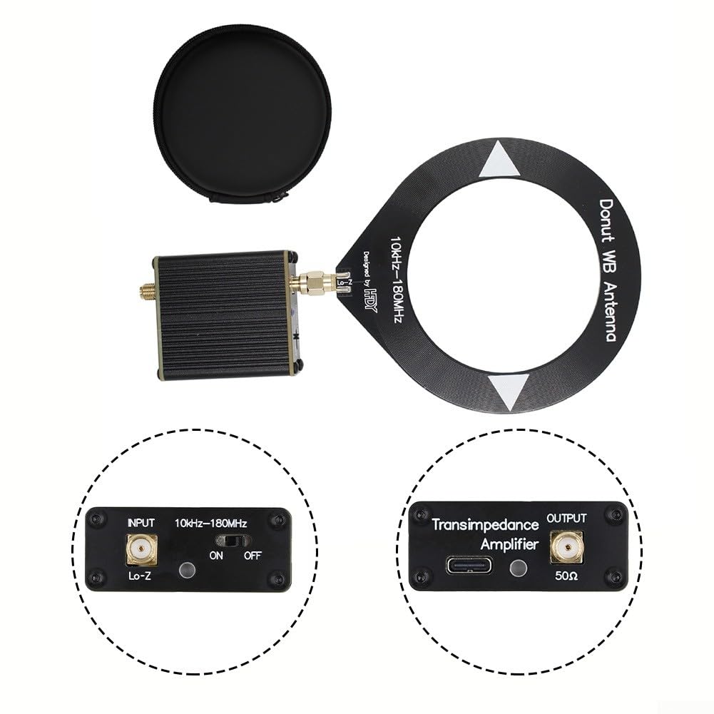 SPORTARC Donut AM MW/SW Antenne portable mini boucle 10 kHz-180 MHz pour HFDY Malahiteam HF onde moyenne avec convertisseur à faible impédance, 08KZLC61UB3GM5J07I802Y5854H1E